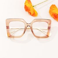 Adrienne - Square Brown Eyeglasses | Vooglam On Model