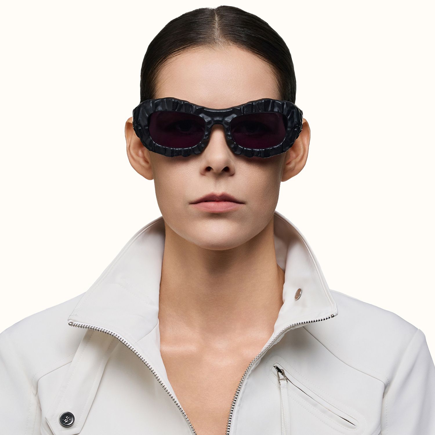 The Geologist - Black Marble Sunglasses by Vooglam - On Model