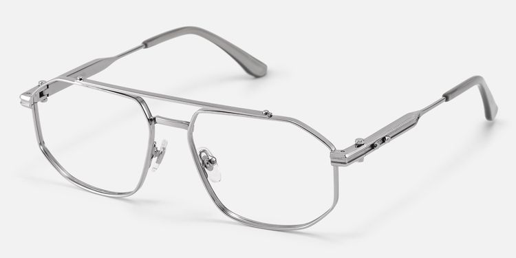 Ando - Light Gunmetal Daily Aviator Glasses by Vooglam
