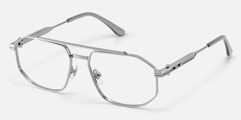 Ando - Light Gunmetal Daily Aviator Glasses by Vooglam