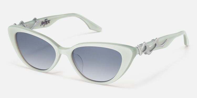 No Fate - Silver White Cat Eye Sunglasses by Vooglam