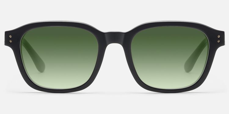 Rainier - Black Gradient Green Lens Sunglasses by Vooglam