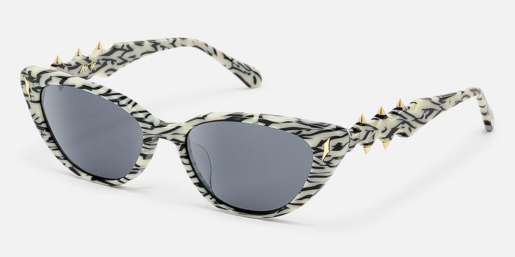 As If - Gold Spike Zebra Print Sunglasses by Vooglam
