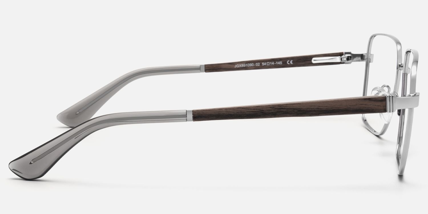 Griot - Square Silver Eyeglasses by Vooglam - Side View