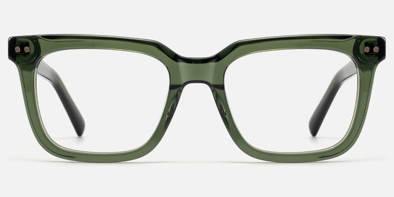 Remix - Rectangle Green Eyeglasses by Vooglam
