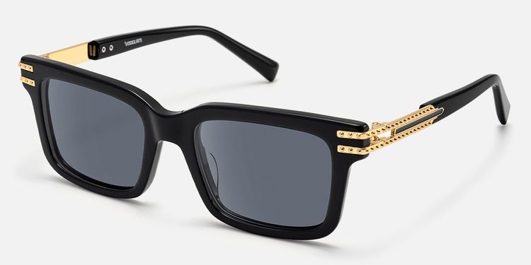 Anansi - Oversized Black and Gold Sunglasses by Vooglam
