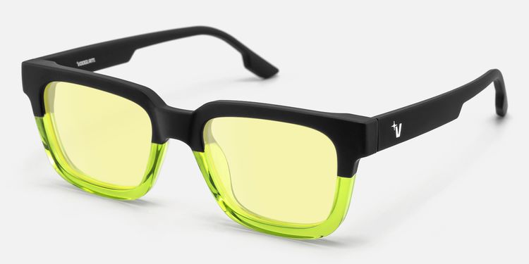 Strobe - Yellow Tint Lime Green Rave Sunglasses by Vooglam