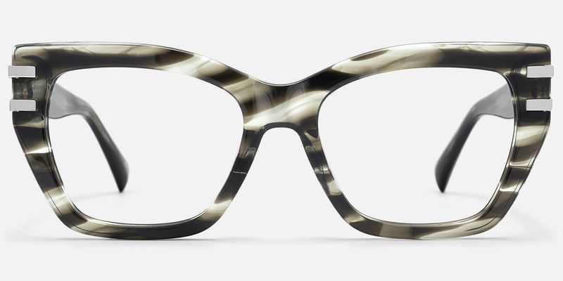 Warrior-Gray Striped Horn Unique Butterfly Glasses by Vooglam
