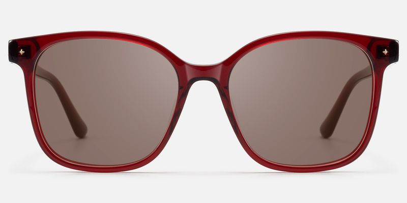 Spacek - Classic Square Red Tinted Sunglasses by Vooglam