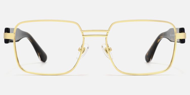 Ubuntu - Rectangle Gold Eyeglasses by Vooglam