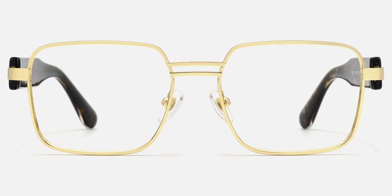 Ubuntu - Rectangle Gold Eyeglasses by Vooglam