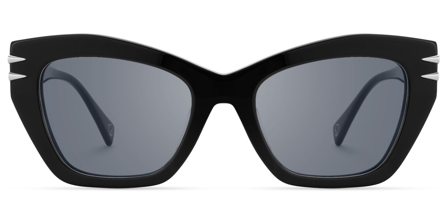 Manon - Zipper Spike Black Cat Eye Sunglasses by Vooglam Product Details 1