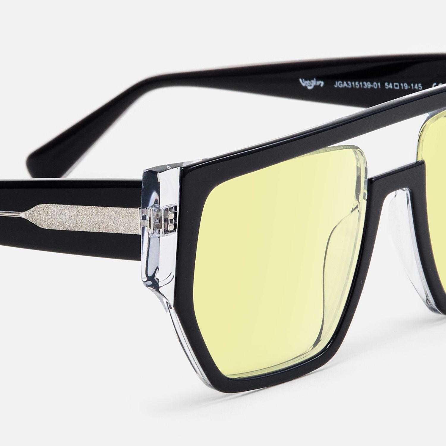 Inerney - Geometric Yellow Tinted Glasses by Vooglam - Design Details