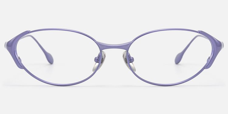 Ebisu - Purple Metal Rimmed Oval Glasses by Vooglam