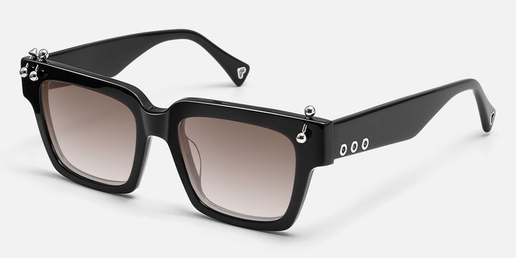 PIERCE - Black Pierced Square Gradient Sunglasses by Vooglam