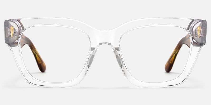 Asante - Square Transparent Eyeglasses by Vooglam