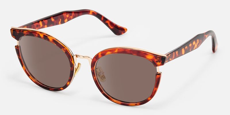Retro - Round Cat Eye Tortoise Shell Sunglasses by Vooglam