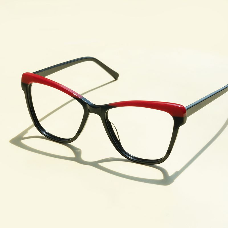 Adames - Butterfly Black/Red Two-tone Eyeglasses - 5