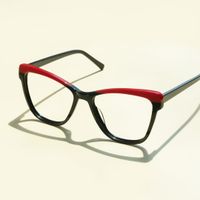 Adames - Butterfly Black/Red Two-tone Eyeglasses | Vooglam On Model