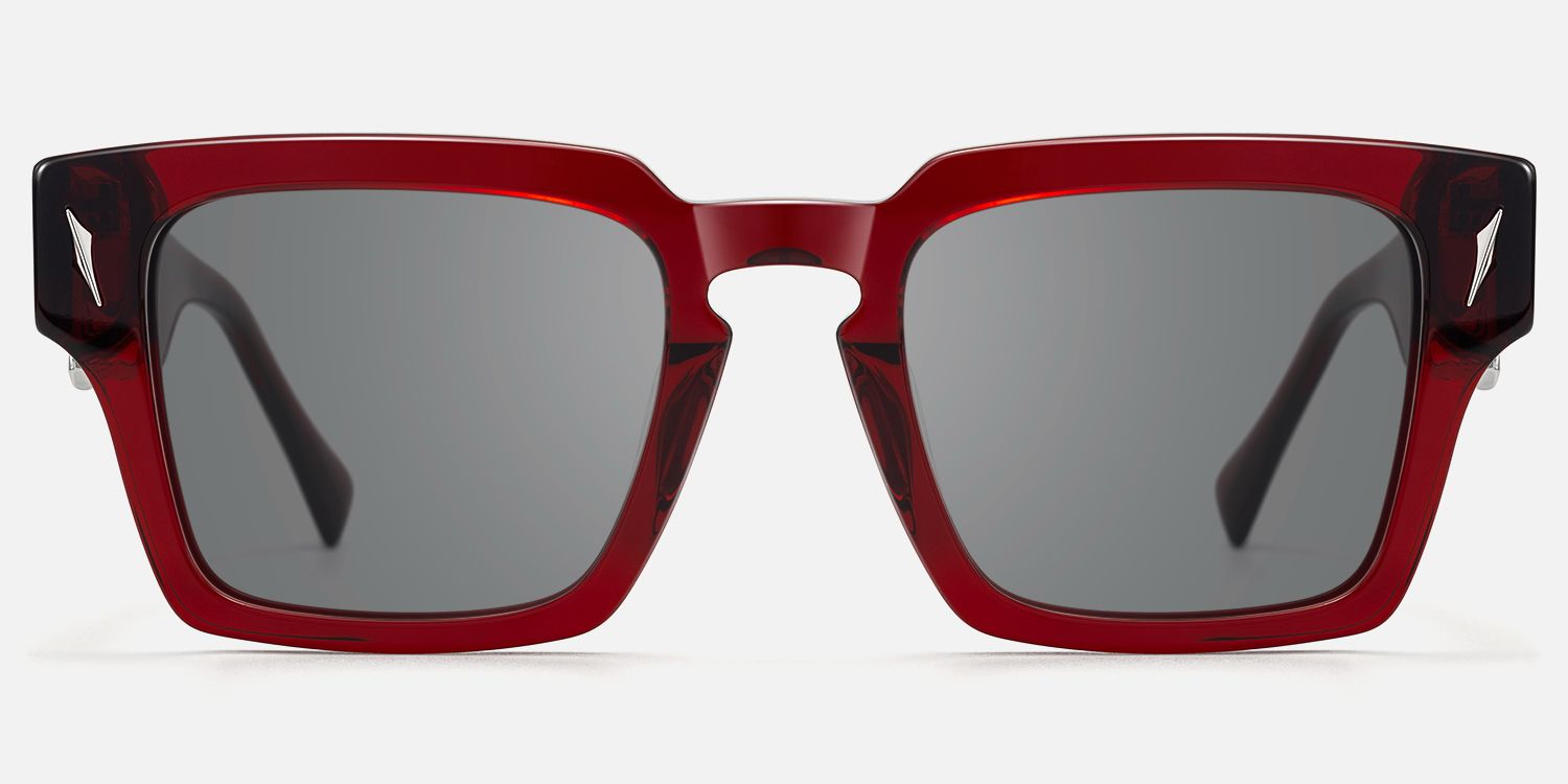 Stiletto - Red Sword Rectangle Sunglasses by Vooglam - Angle View