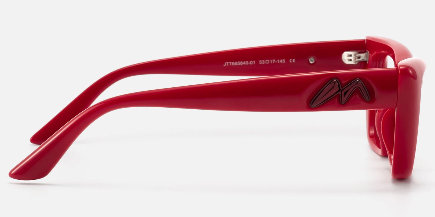 Meguro - Puffy Red TR90 Cat Eye Rx Glasses by Vooglam - Side View