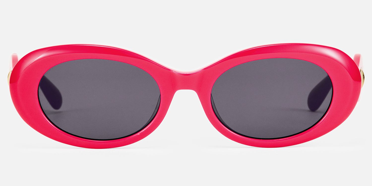 Royale - Oval Pink Sunglasses by Vooglam - Angle View