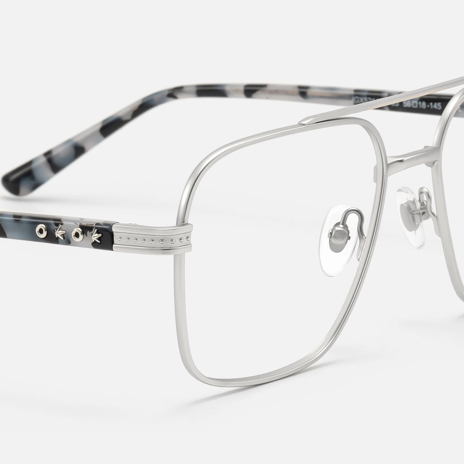 Kovar - Silver Double Bridge Metal Aviator by Vooglam - Design Details