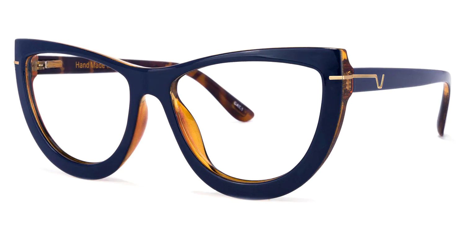 Rhea - Butterfly Dark/Blue Eyeglasses | Vooglam Front View