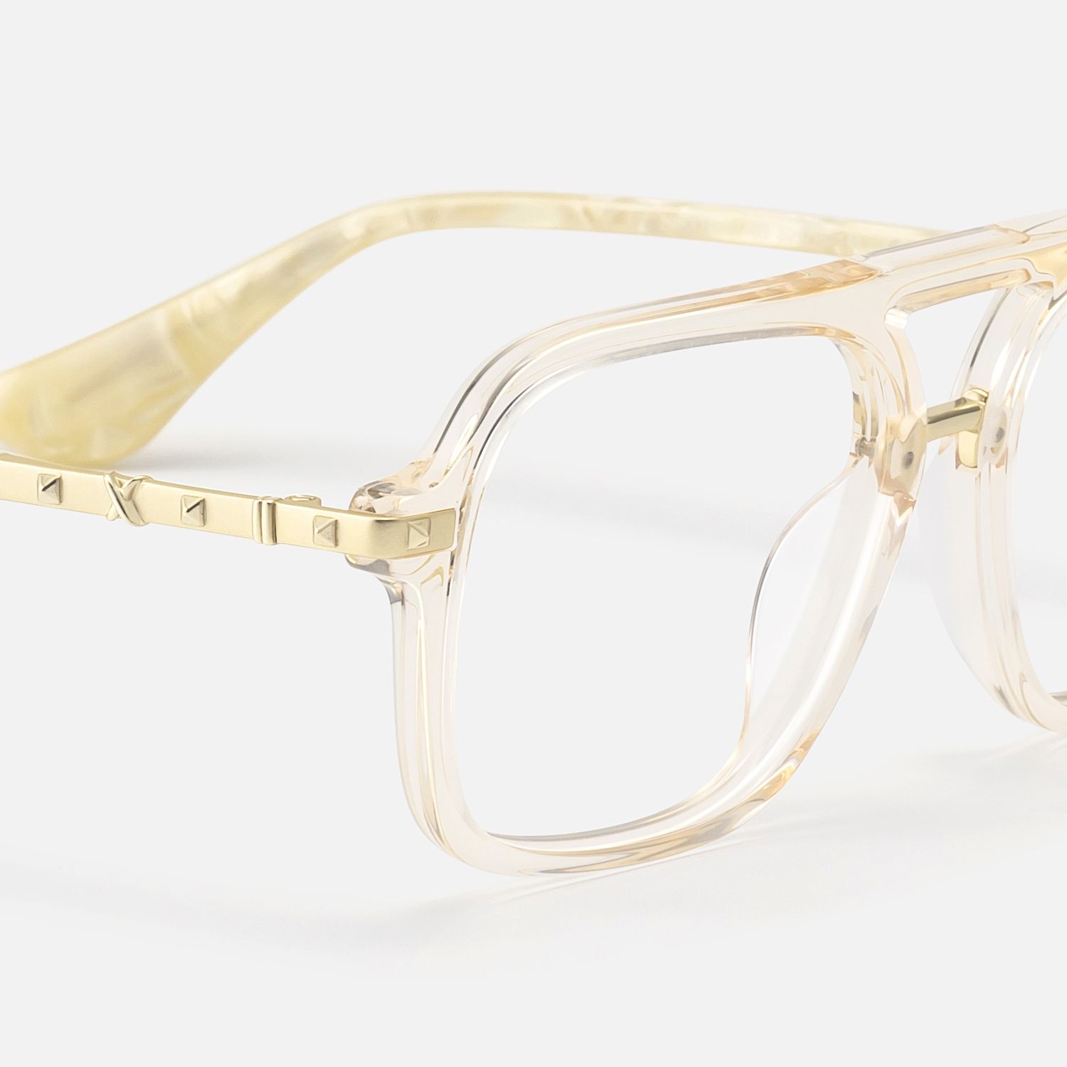 Marfa - Transparent Yellow Aviator Glasses by Vooglam - Design Details