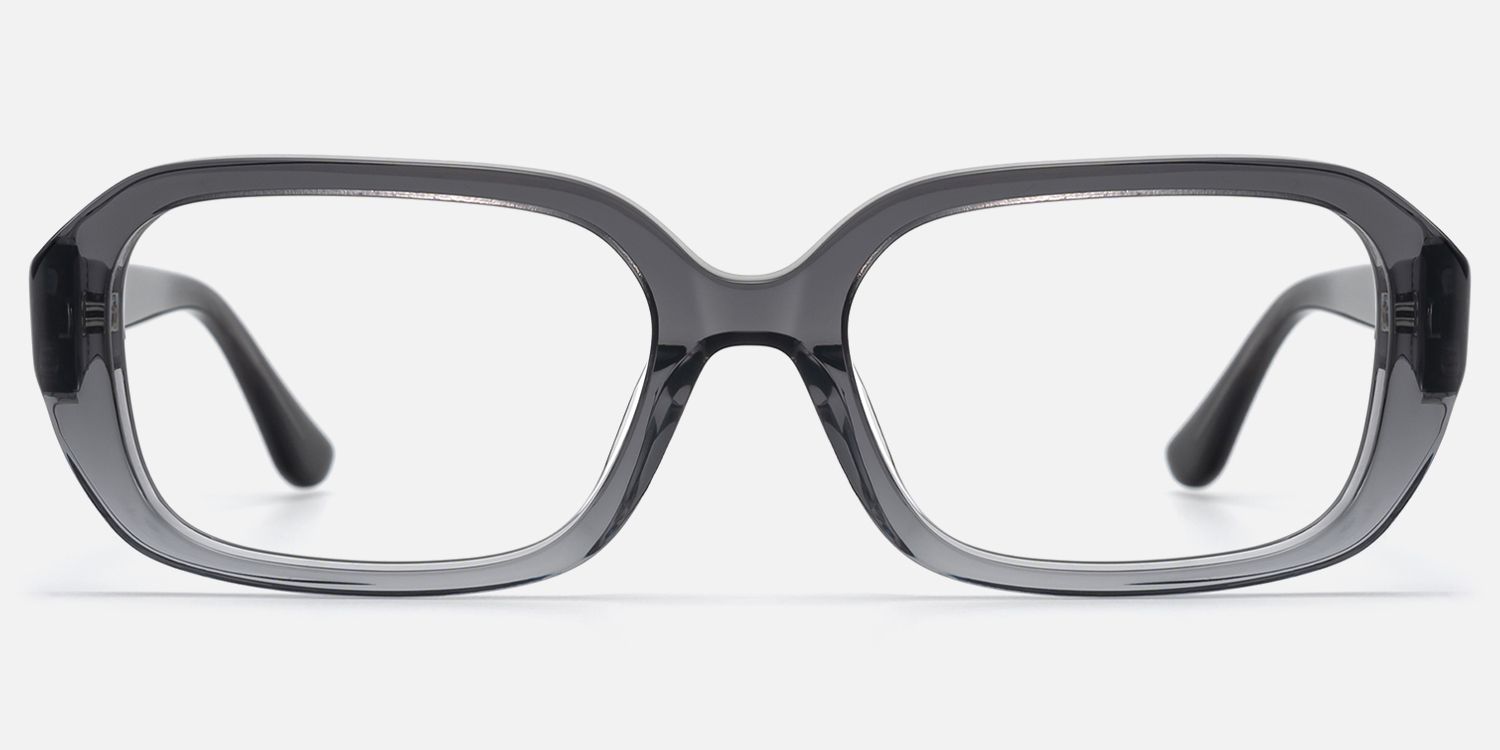 Mies - Gradient Gray Glasses with with Screw Deco by Vooglam - Angle View