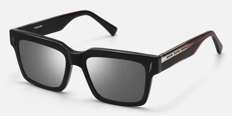 Razor - Dark Rimmed Mirror Sunglasses by Vooglam