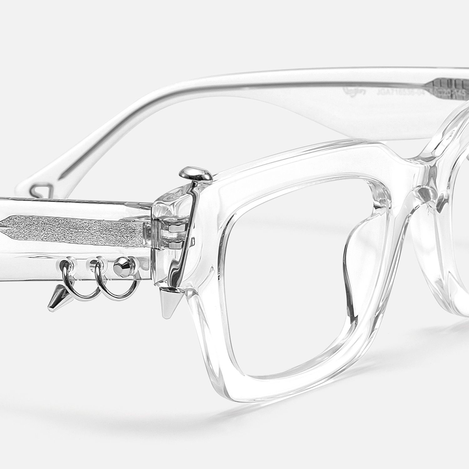 Sabrina - Rectangle Crystal Acetate Eyeglasses by Vooglam - Design Details