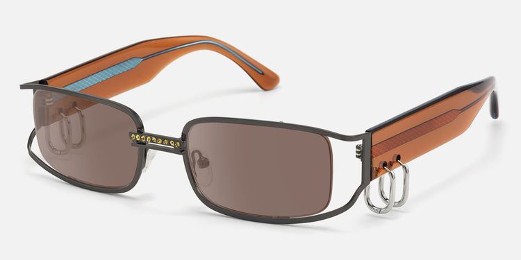 Riff - Huggie Deco Narrow Rectangle Sunglasses by Vooglam