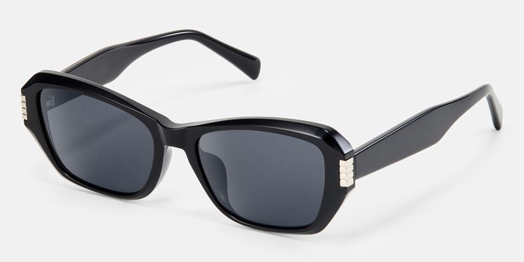Flicker - Geometric Black Sunglasses by Vooglam