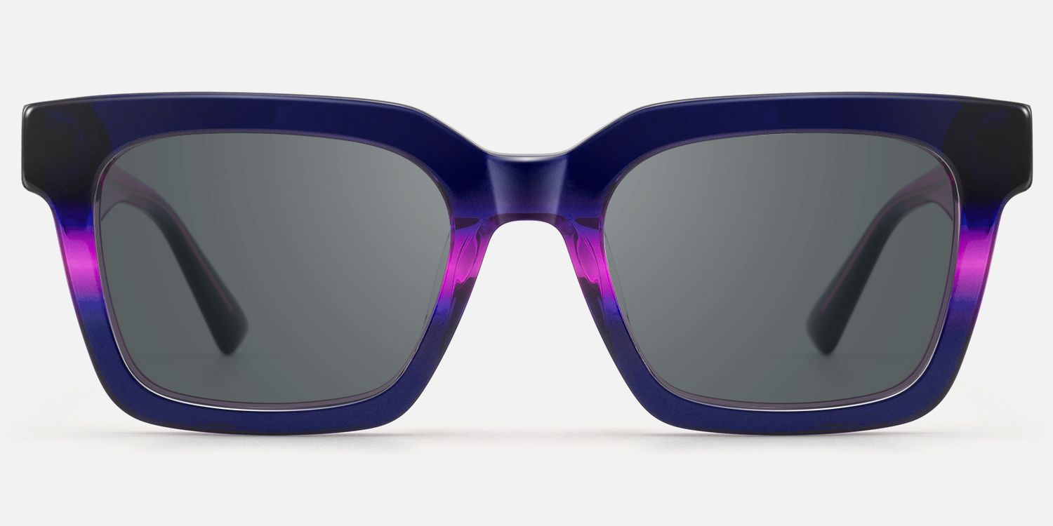 Loop - Two Tone Purple Frame Sunglasses by Vooglam - Angle View