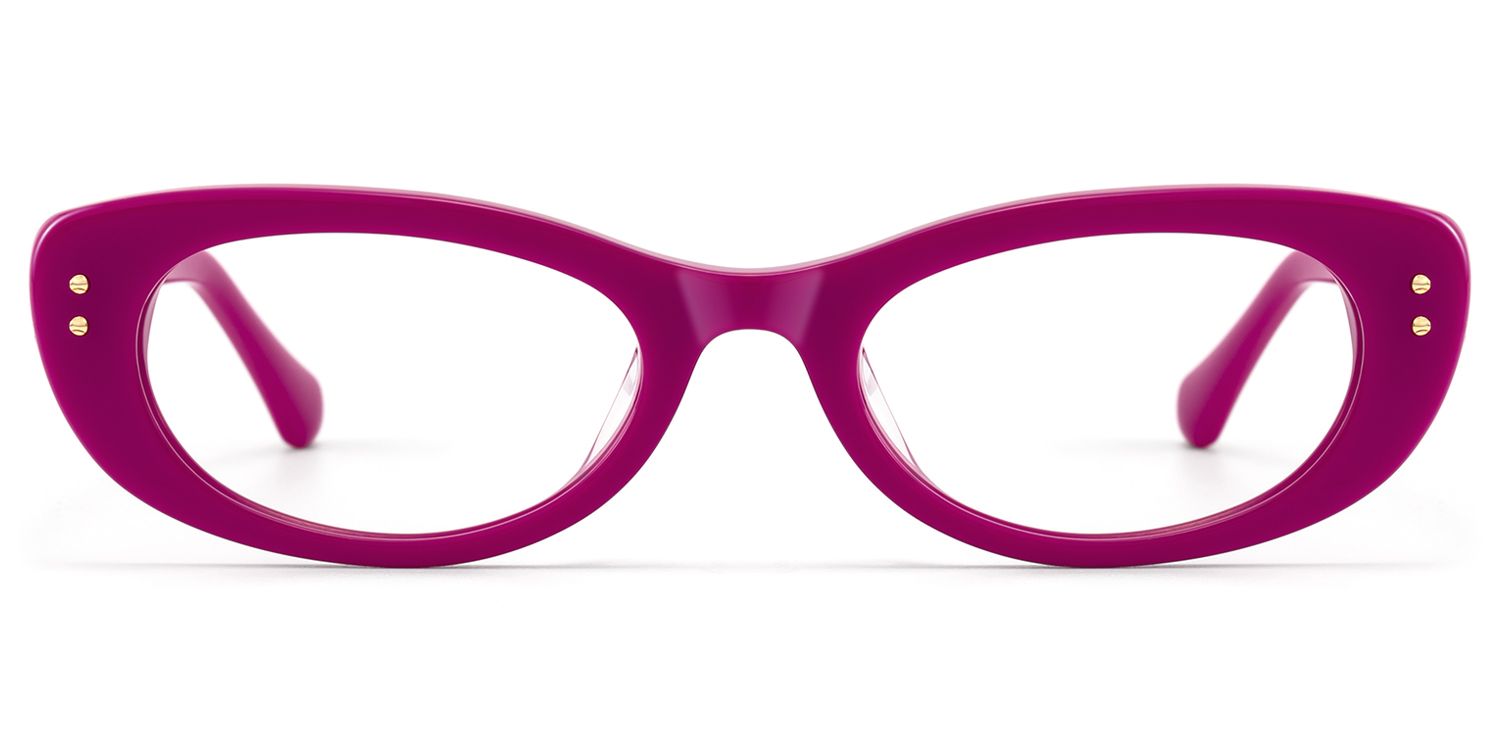 Ginza - Magenta Acetate Y2K Narrow Cat Eye Glasses by Vooglam Product Details 1