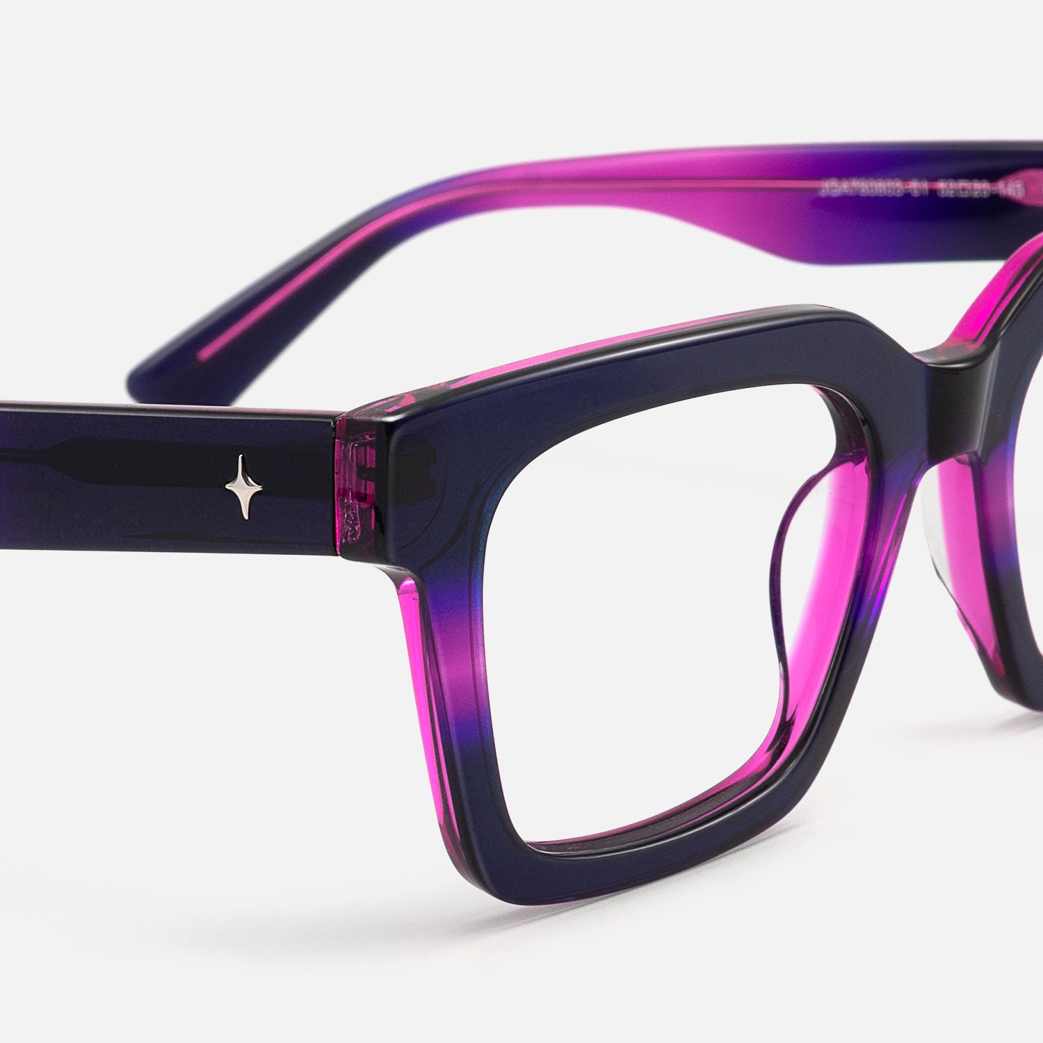 Loop - Purple Pink Gradient Square Glasses by Vooglam - Design Details