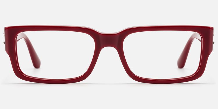 Drexen - Dark Cherry Red Rectangle Eyeglasses by Vooglam