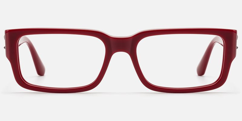 Drexen - Dark Cherry Red Rectangle Eyeglasses by Vooglam