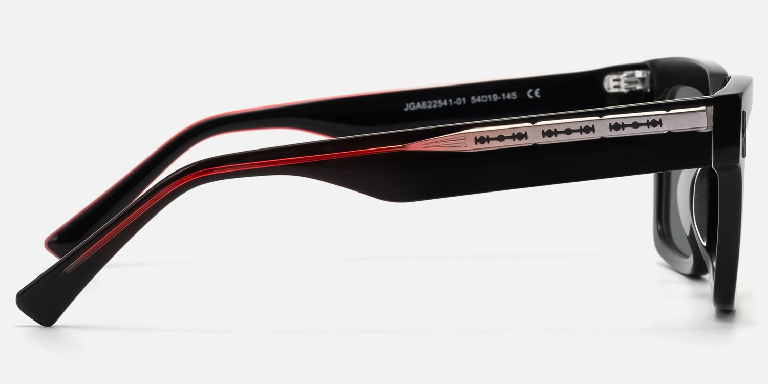 Razor - Dark Rimmed Mirror Sunglasses by Vooglam - Side View