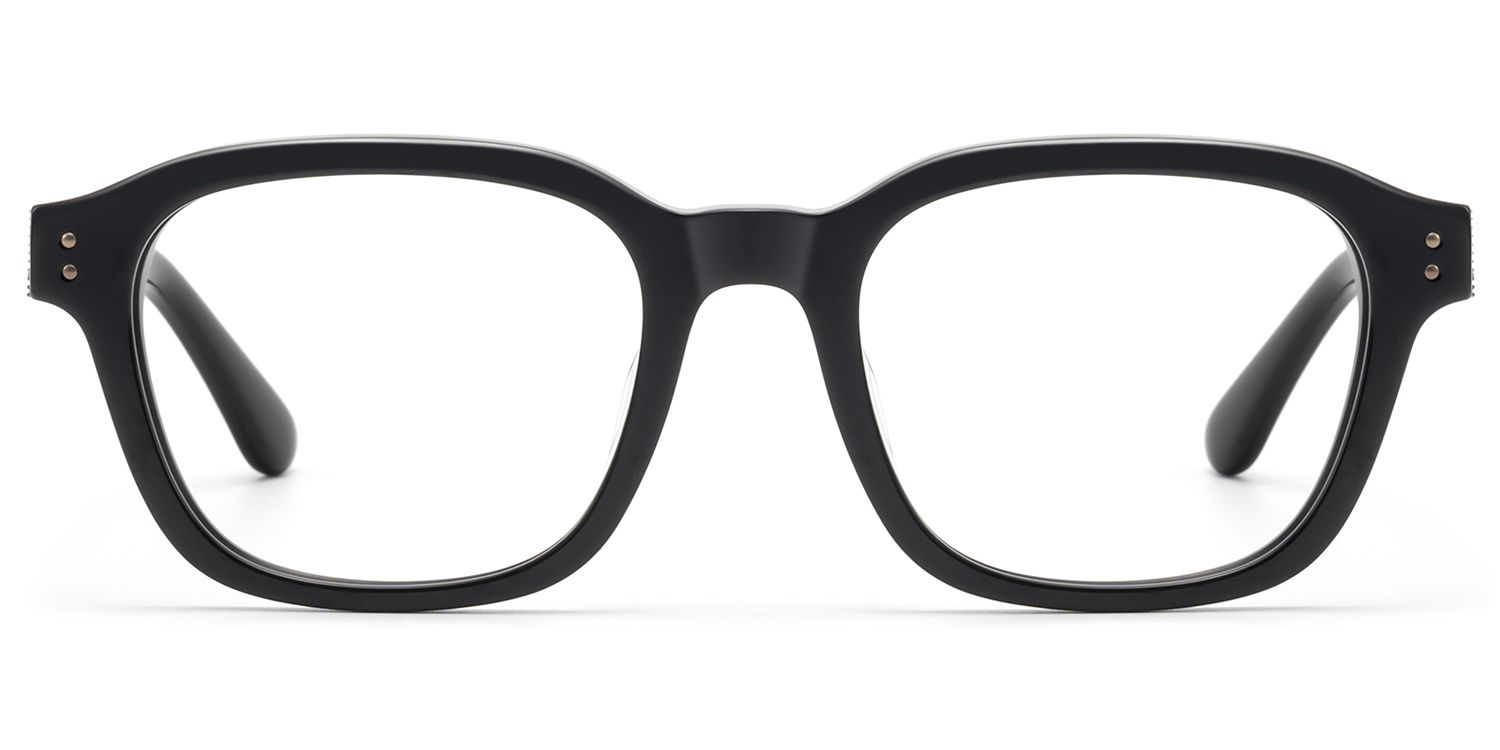 Rainier - Black Acetate Zipper Square Glasses by Vooglam Product Details 1