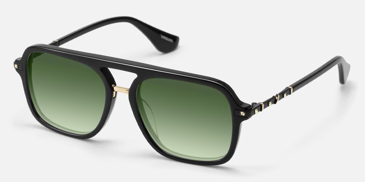 Marfa - Black Square Double Bridge Aviator Shades by Vooglam