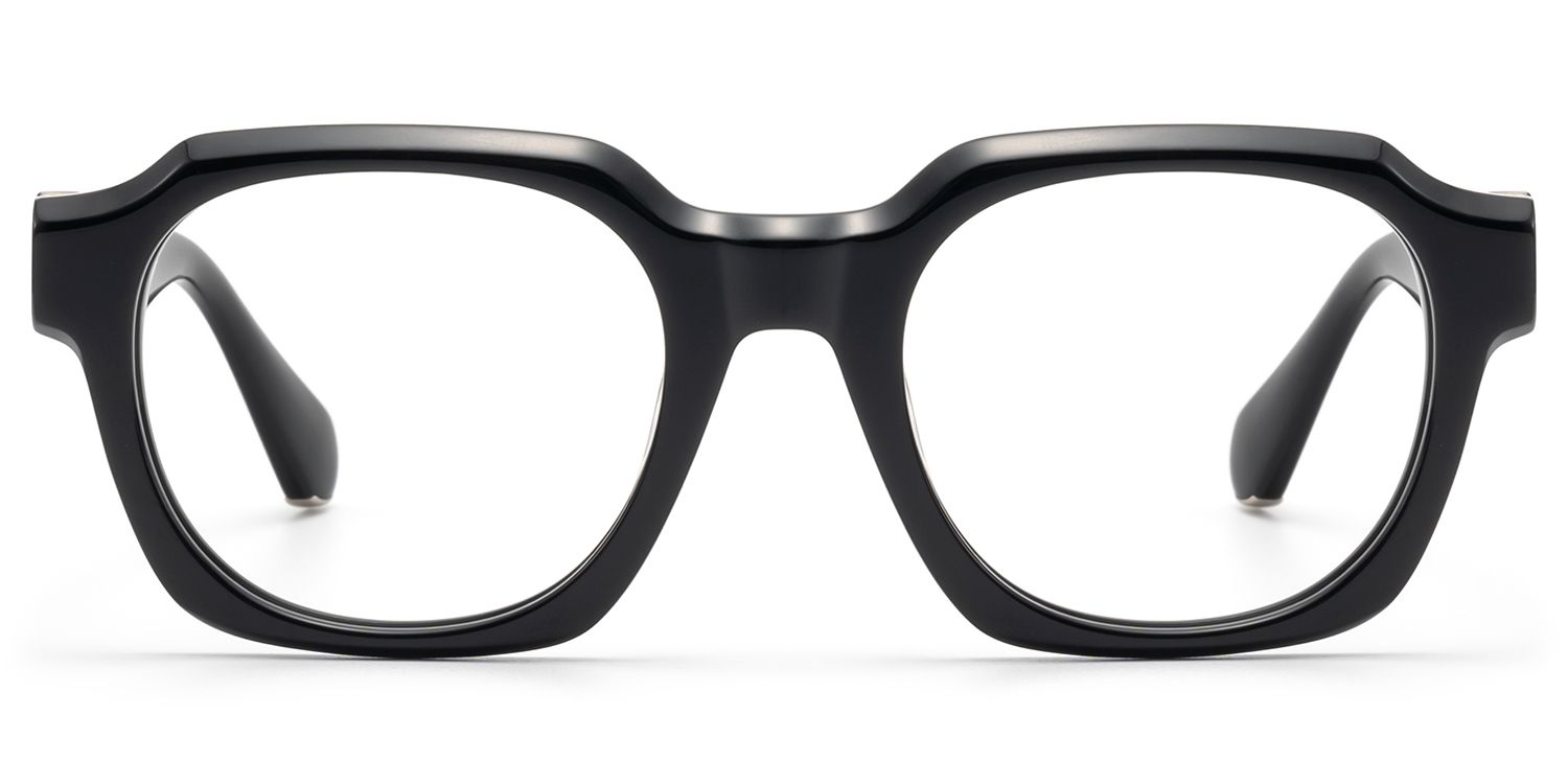 Vernon - Glossy Black Gothic Hexagon Glasses by Vooglam Product Details 1