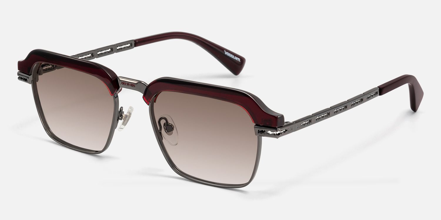 Archive - Brown Tint Razor Blade Sunglasses by Vooglam - Front View