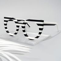 Marisa - Cat Eye White/Black Eyeglasses | Vooglam On Model