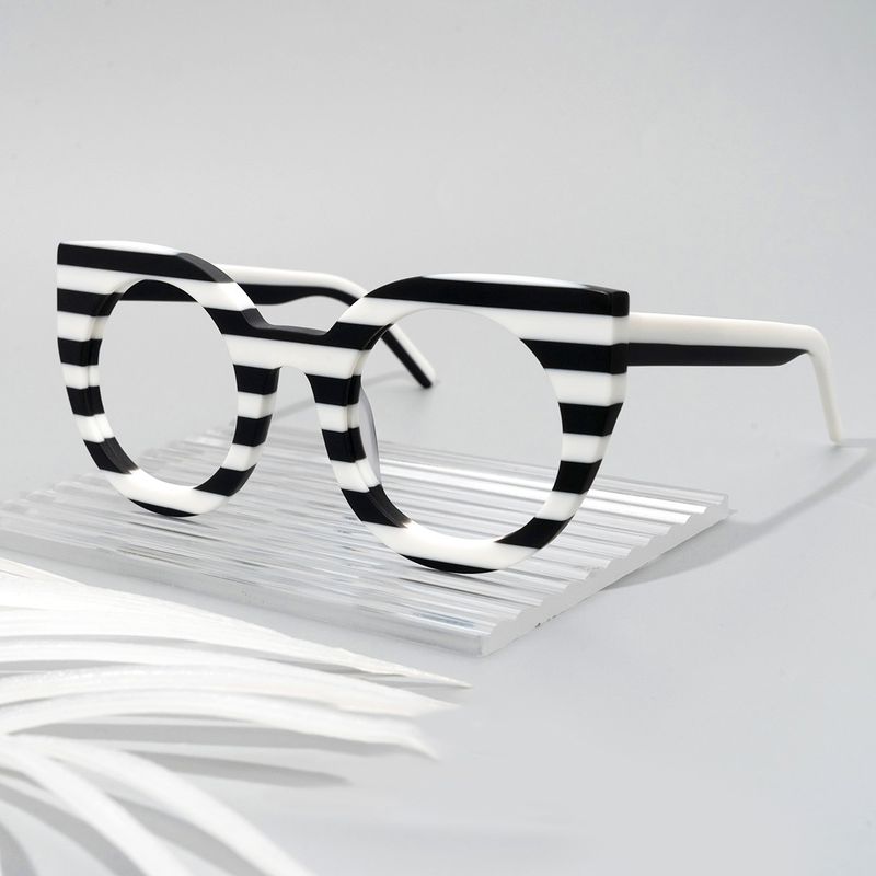 Marisa - Cat Eye White/Black Eyeglasses - 5
