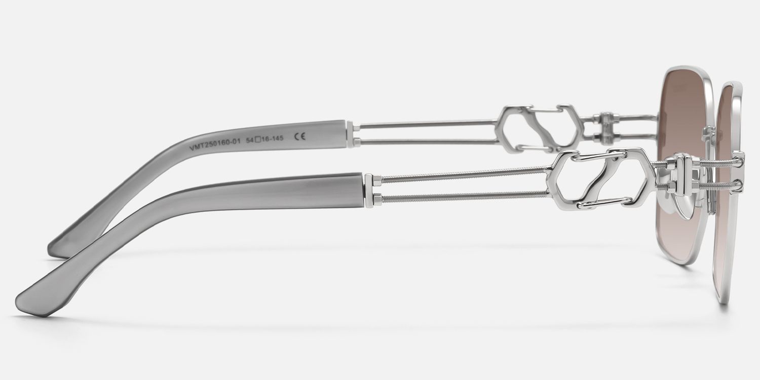 The Architect - Silver Carabiner Brown Sunglasses by Vooglam - Side View