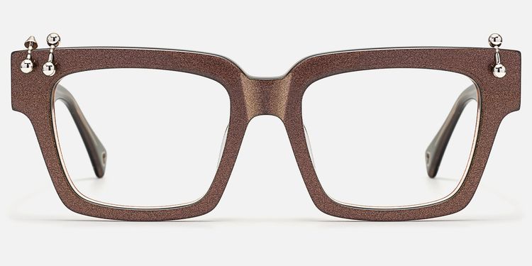 Pierce - Pearlescent Brown Pierced Punk Glasses by Vooglam