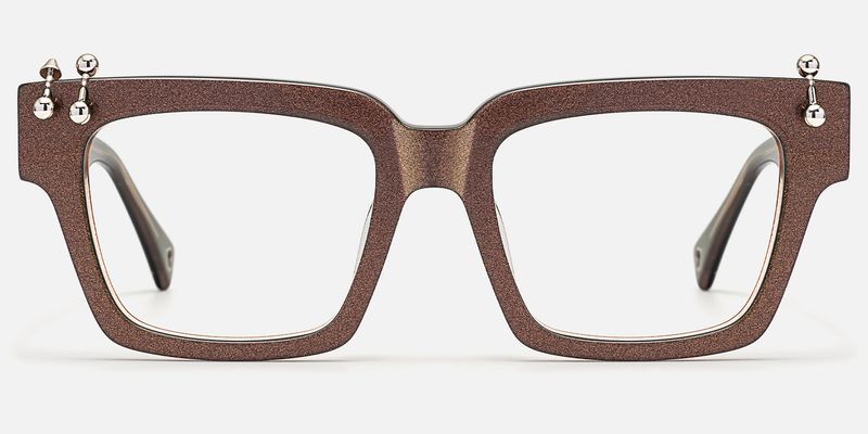 Pierce - Pearlescent Brown Pierced Punk Glasses by Vooglam