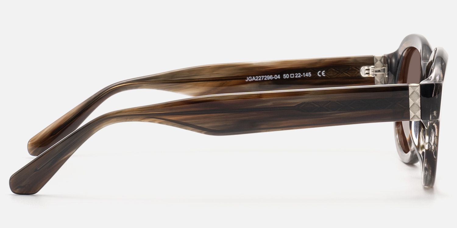 Eerie - Dark Brown Tinted Wood Grain Sunglasses by Vooglam - Side View